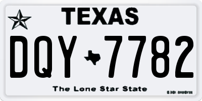 TX license plate DQY7782