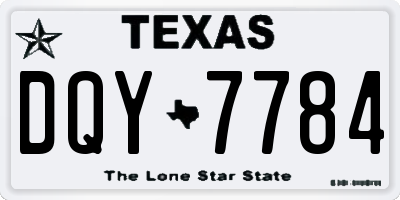TX license plate DQY7784