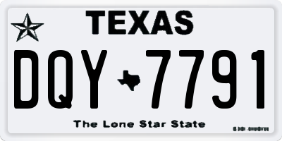 TX license plate DQY7791