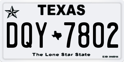 TX license plate DQY7802