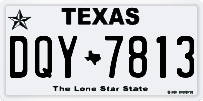 TX license plate DQY7813