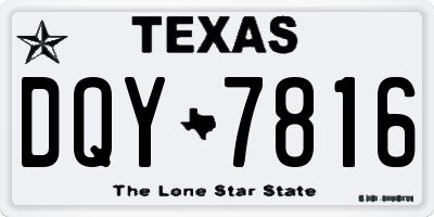 TX license plate DQY7816