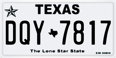 TX license plate DQY7817