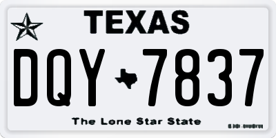 TX license plate DQY7837