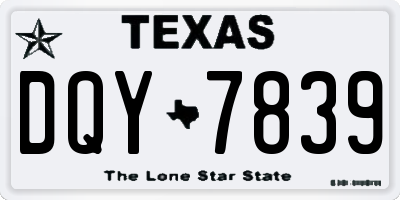 TX license plate DQY7839