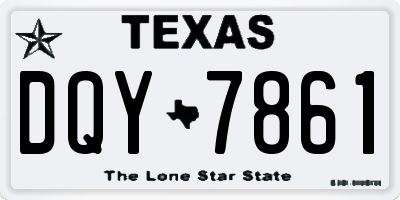 TX license plate DQY7861