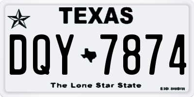 TX license plate DQY7874
