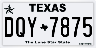 TX license plate DQY7875