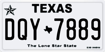 TX license plate DQY7889