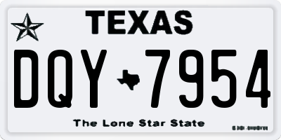 TX license plate DQY7954