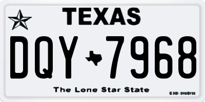 TX license plate DQY7968