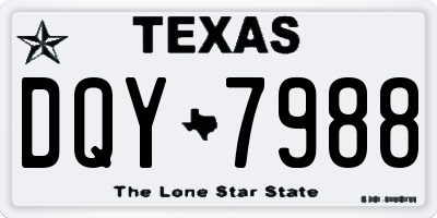 TX license plate DQY7988