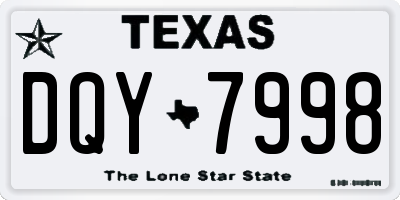 TX license plate DQY7998