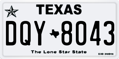 TX license plate DQY8043
