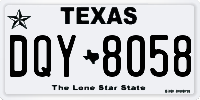 TX license plate DQY8058