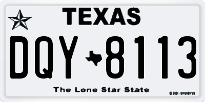 TX license plate DQY8113