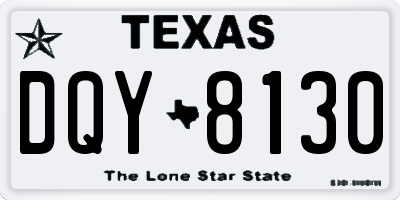 TX license plate DQY8130