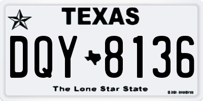 TX license plate DQY8136