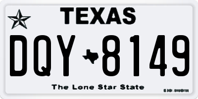 TX license plate DQY8149