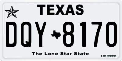 TX license plate DQY8170
