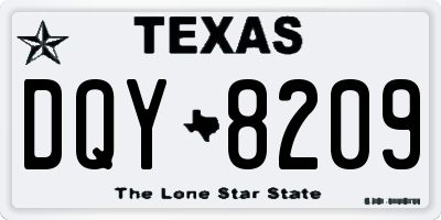 TX license plate DQY8209