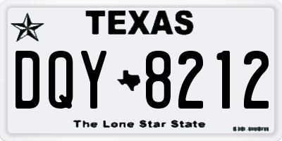 TX license plate DQY8212
