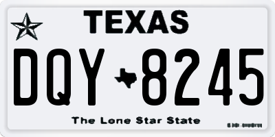 TX license plate DQY8245
