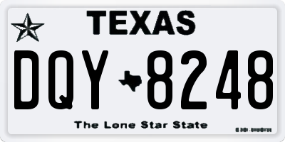TX license plate DQY8248