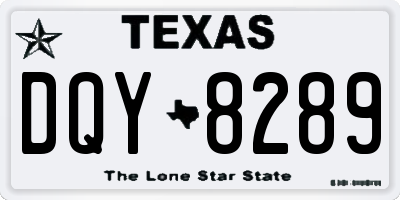 TX license plate DQY8289