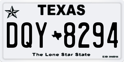TX license plate DQY8294