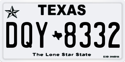 TX license plate DQY8332