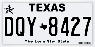 TX license plate DQY8427