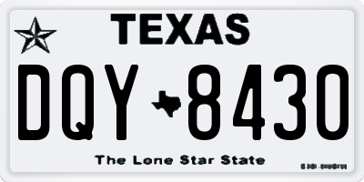 TX license plate DQY8430