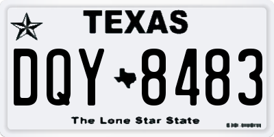 TX license plate DQY8483