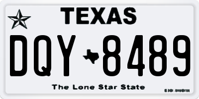 TX license plate DQY8489