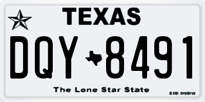 TX license plate DQY8491
