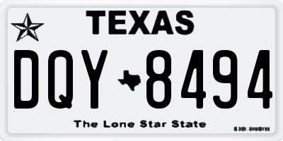 TX license plate DQY8494
