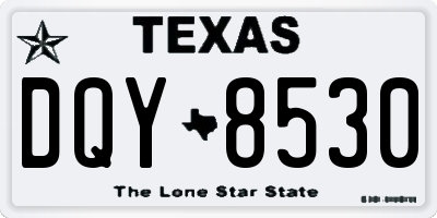 TX license plate DQY8530