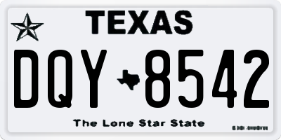 TX license plate DQY8542