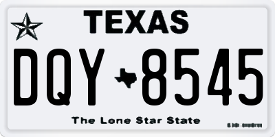 TX license plate DQY8545
