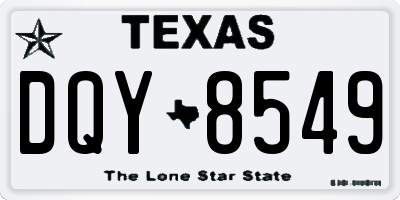 TX license plate DQY8549