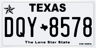 TX license plate DQY8578