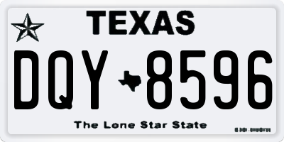 TX license plate DQY8596
