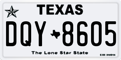 TX license plate DQY8605