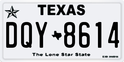 TX license plate DQY8614