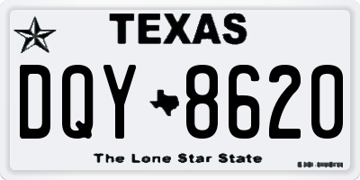 TX license plate DQY8620