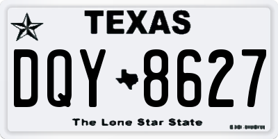 TX license plate DQY8627