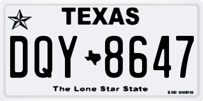 TX license plate DQY8647