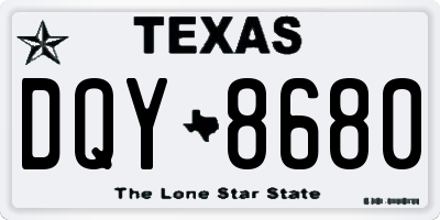 TX license plate DQY8680