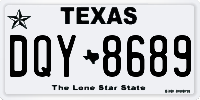TX license plate DQY8689